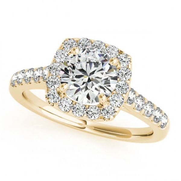 1.1 ctw Certified VS/SI Diamond Halo Ring 18k Yellow Gold - REF-111K3Y