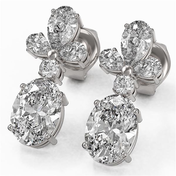 2.75 ctw Oval Cut Diamond Designer Earrings 18K White Gold - REF-340M3G