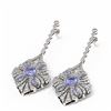 Image 3 : 4.19 ctw Tanzanite & Diamond Earrings 18K White Gold - REF-311H3R