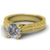Image 2 : 1.06 ctw Solitaire VS/SI Diamond Ring Art Deco 14k Yellow Gold - REF-304A2N