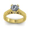 Image 3 : 1.06 ctw Solitaire VS/SI Diamond Ring Art Deco 14k Yellow Gold - REF-304A2N