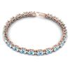 Image 2 : 21.2 ctw Aquamarine & VS/SI Diamond Eternity Bracelet 10k Rose Gold - REF-263H6R