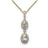 Image 2 : 1.25 ctw Oval Cut Diamond Designer Necklace 18K Yellow Gold - REF-141G3W