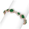 Image 2 : 33.90 ctw Emerald & Diamond Bracelet 18K Rose Gold - REF-656F9M