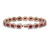 Image 2 : 15.2 ctw Ruby & Diamond Micro Pave Halo Bracelet 10k Rose Gold - REF-300Y2X