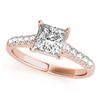 Image 1 : 1.3 ctw Certified VS/SI Princess Diamond Ring 18k Rose Gold - REF-278Y6X