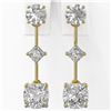 Image 2 : 2.32 ctw Cushion Cut Diamond Designer Earrings 18K Yellow Gold - REF-312G8W