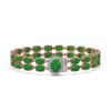 Image 1 : 29.82 ctw Jade & Diamond Bracelet 14K Rose Gold - REF-218N2F