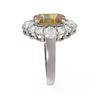 Image 2 : 7.18 ctw Canary Citrine & Diamond Ring 18K White Gold - REF-354K5Y