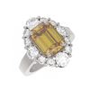 Image 3 : 7.18 ctw Canary Citrine & Diamond Ring 18K White Gold - REF-354K5Y