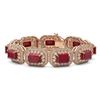 Image 1 : 61.92 ctw Certified Ruby & Diamond Victorian Bracelet 14K Rose Gold - REF-1288K4Y