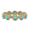 Image 2 : 38.17 ctw Turquoise & Diamond Victorian Bracelet 14K Yellow Gold - REF-1179R3K