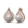 Image 2 : 2 ctw Diamond & Pearl Earrings 18K Rose Gold - REF-235N5F