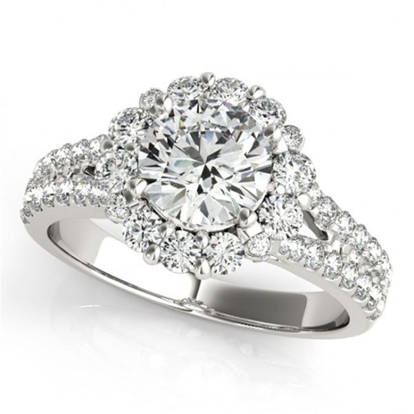 2.51 ctw Certified VS/SI Diamond Halo Ring 18k White Gold - REF-534K4Y