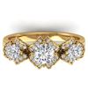 Image 1 : 2 ctw VS/SI Diamond Art Deco 3 Stone Ring 14k Yellow Gold - REF-200K5Y