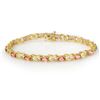 Image 1 : 6.0 ctw Pink Tourmaline & Diamond Bracelet 14k Yellow Gold - REF-109K3Y