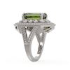 Image 3 : 6.08 ctw Certified Tourmaline & Diamond Victorian Ring 14K White Gold - REF-208F8M