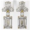 Image 2 : 2.75 ctw Emerald Cut Diamond Designer Earrings 18K Yellow Gold - REF-446N5F