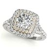 Image 2 : 1.25 ctw Certified VS/SI Diamond 2pc Set Solitaire Halo 14k 2Tone Gold - REF-129H5R