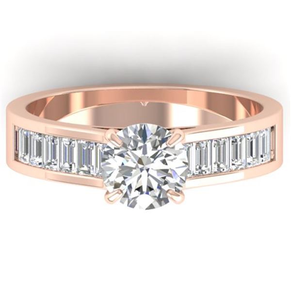 1.75 ctw Certified VS/SI Diamond Art Deco Ring 14k Rose Gold - REF-369R6K