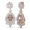 Image 2 : 15.5 ctw Morganite & Diamond Earrings 18K Rose Gold - REF-872M8G