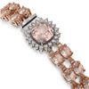 Image 2 : 16.93 ctw Morganite & Diamond Bracelet 14K Rose Gold - REF-245H5R