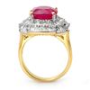 Image 2 : 5.59 ctw Ruby & Diamond Ring 14k Yellow Gold - REF-159N6F