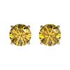 Image 1 : 1.04 ctw Certified Intense Yellow Diamond Stud Earrings 10k Yellow Gold - REF-95F3M