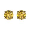 Image 1 : 1.04 ctw Certified Intense Yellow Diamond Stud Earrings 10k Yellow Gold - REF-95F3M