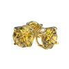 Image 3 : 1.04 ctw Certified Intense Yellow Diamond Stud Earrings 10k Yellow Gold - REF-95F3M