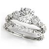 Image 1 : 1.39 ctw VS/SI Diamond 3 Stone 2pc Wedding Set 14k White Gold - REF-276M2G