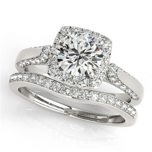 1.37 ctw Certified VS/SI Diamond 2pc Wedding Set Halo 14k White Gold - REF-130R9K