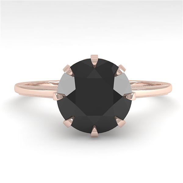 2.0 ctw Black Diamond Designer Engagment Ring 18k Rose Gold - REF-73G5W