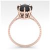 Image 3 : 2.0 ctw Black Diamond Designer Engagment Ring 18k Rose Gold - REF-73G5W