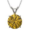 Image 1 : 2.03 ctw Certified Intense Yellow Diamond Necklace 10k White Gold - REF-392G8W