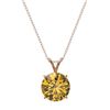 Image 3 : 2.50 ctw Certified Intense Yellow Diamond Necklace 10k Rose Gold - REF-478Y6X