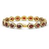 Image 2 : 17.44 ctw Garnet & Diamond Micro Pave Halo Bracelet 10k Yellow Gold - REF-318A2N