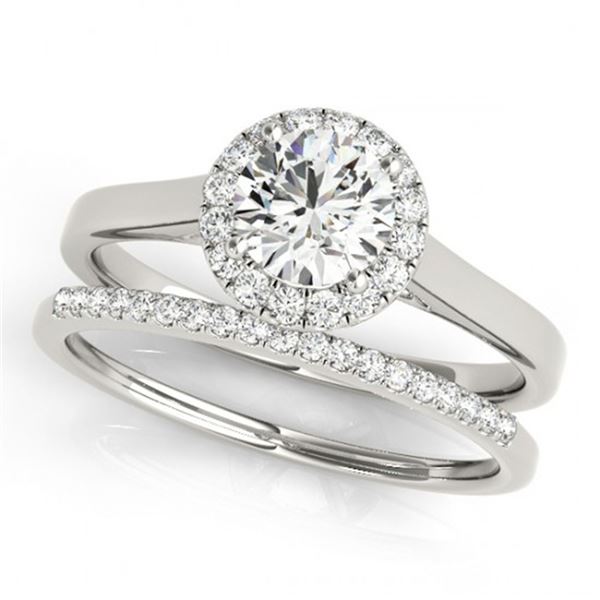 1.16 ctw Certified VS/SI Diamond 2pc Wedding Set Halo 14k White Gold - REF-160R6K
