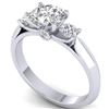 Image 2 : 1.5 ctw Certified VS/SI Diamond Solitaire 3 Stone Ring 14k White Gold - REF-346K2Y