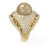 Image 2 : 2.5 ctw Diamond & Pearl Ring 18K Yellow Gold - REF-270Y4X