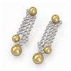 Image 1 : 5.76 ctw Diamond Designer Pearl Earrings 18K White Gold - REF-447Y5X