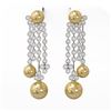 Image 2 : 5.76 ctw Diamond Designer Pearl Earrings 18K White Gold - REF-447Y5X