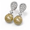 Image 3 : 2.03 ctw Diamond & Pearl Earrings 18K White Gold - REF-219K5Y