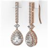 Image 3 : 2.4 ctw Pear Cut Diamond Designer Earrings 18K Rose Gold - REF-292H3R