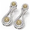 Image 3 : 2.03 ctw Diamond & Pearl Earrings 18K White Gold - REF-176W9H