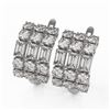 Image 1 : 6.3 ctw Emerald Cut Diamond Designer Earrings 18K White Gold - REF-849F4M