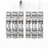 Image 2 : 6.3 ctw Emerald Cut Diamond Designer Earrings 18K White Gold - REF-849F4M