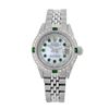 Image 2 : Rolex Men's Stainless Steel, QuickSet, Diam/Emerald Dial & Diam/Emerald Bezel - REF-563W5H