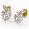 Image 1 : 2.4 ctw Heart Diamond Designer Earrings 18K Yellow Gold - REF-722R6K