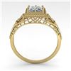 Image 3 : 1.0 ctw VS/SI Princess Diamond Engagment Ring Art Deco 18k Yellow Gold - REF-322R5K